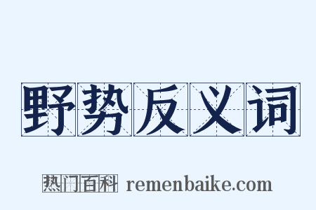 野势反义词是什么意思的图片